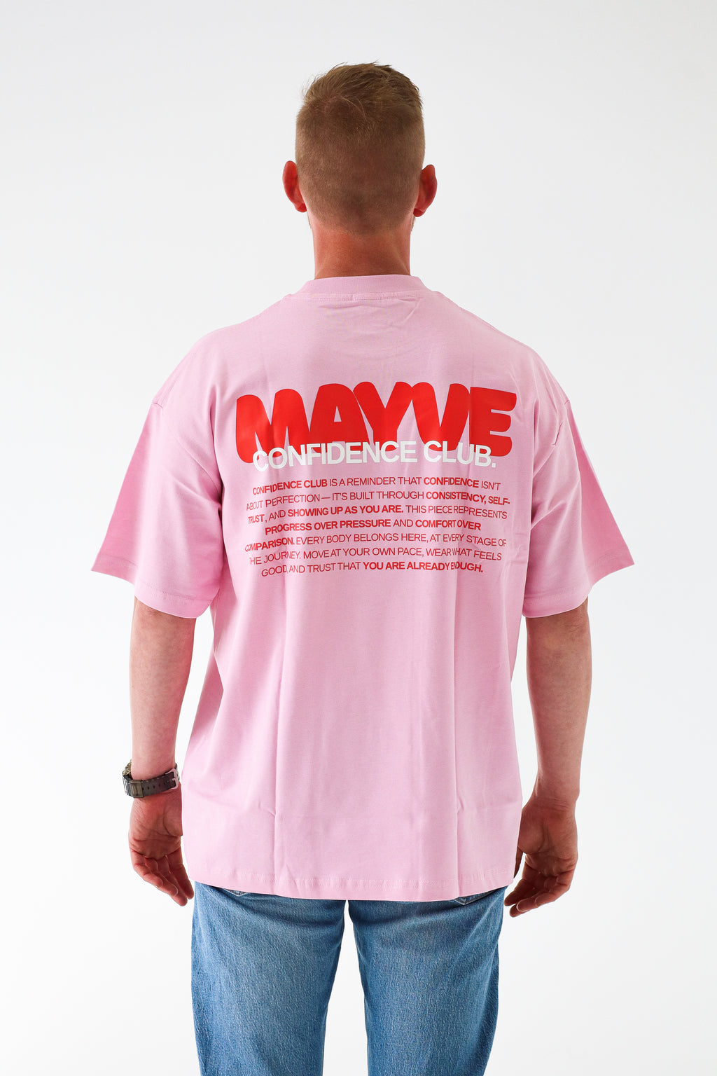 CONFIDENCE CLUB TEE - PINK & RED