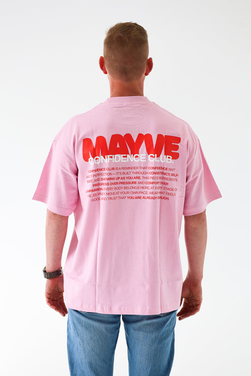 CONFIDENCE CLUB TEE - PINK & RED