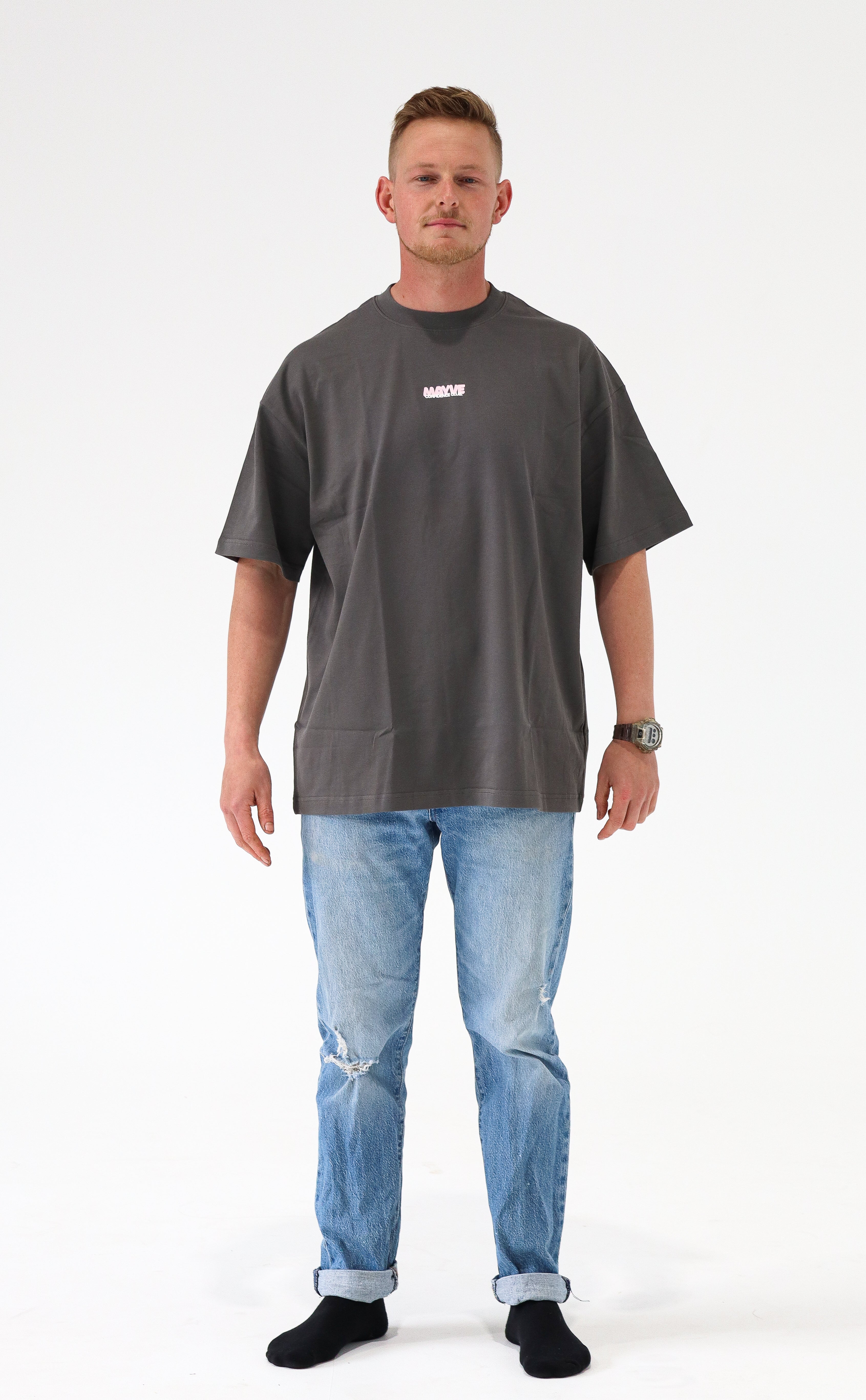 CONFIDENCE CLUB TEE - GREY & PINK