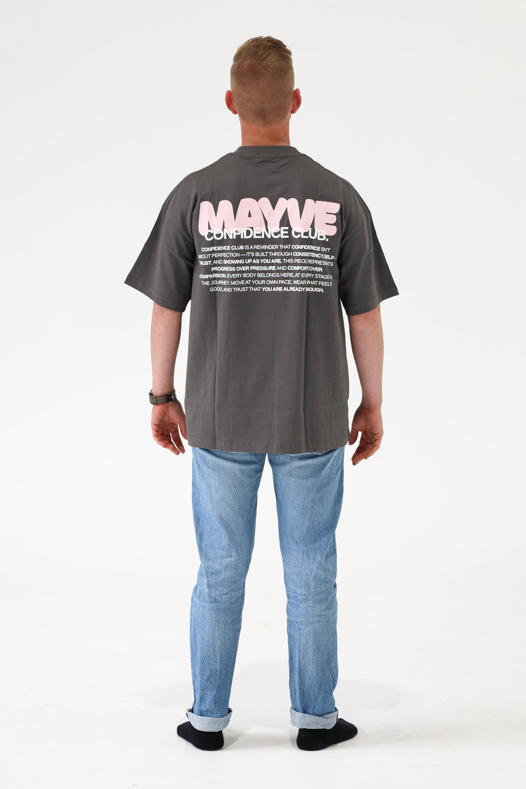 CONFIDENCE CLUB TEE - GREY & PINK