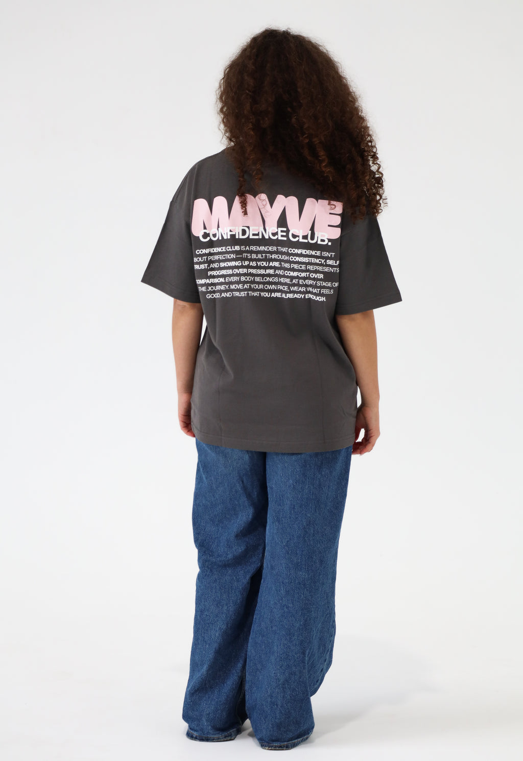 CONFIDENCE CLUB TEE - GREY & PINK