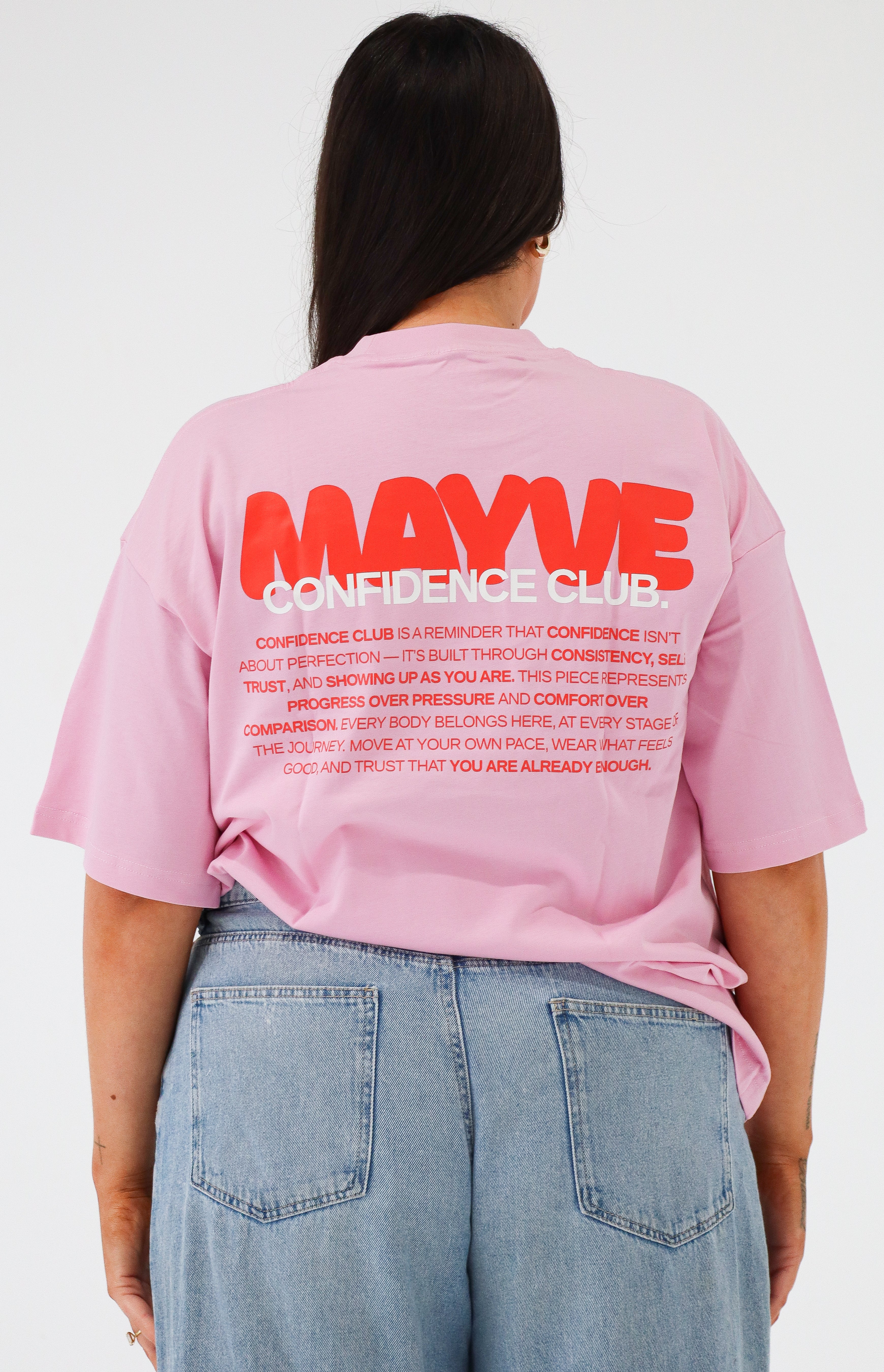 CONFIDENCE CLUB TEE - PINK & RED