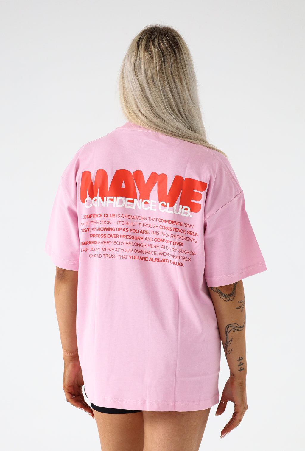 CONFIDENCE CLUB TEE - PINK & RED
