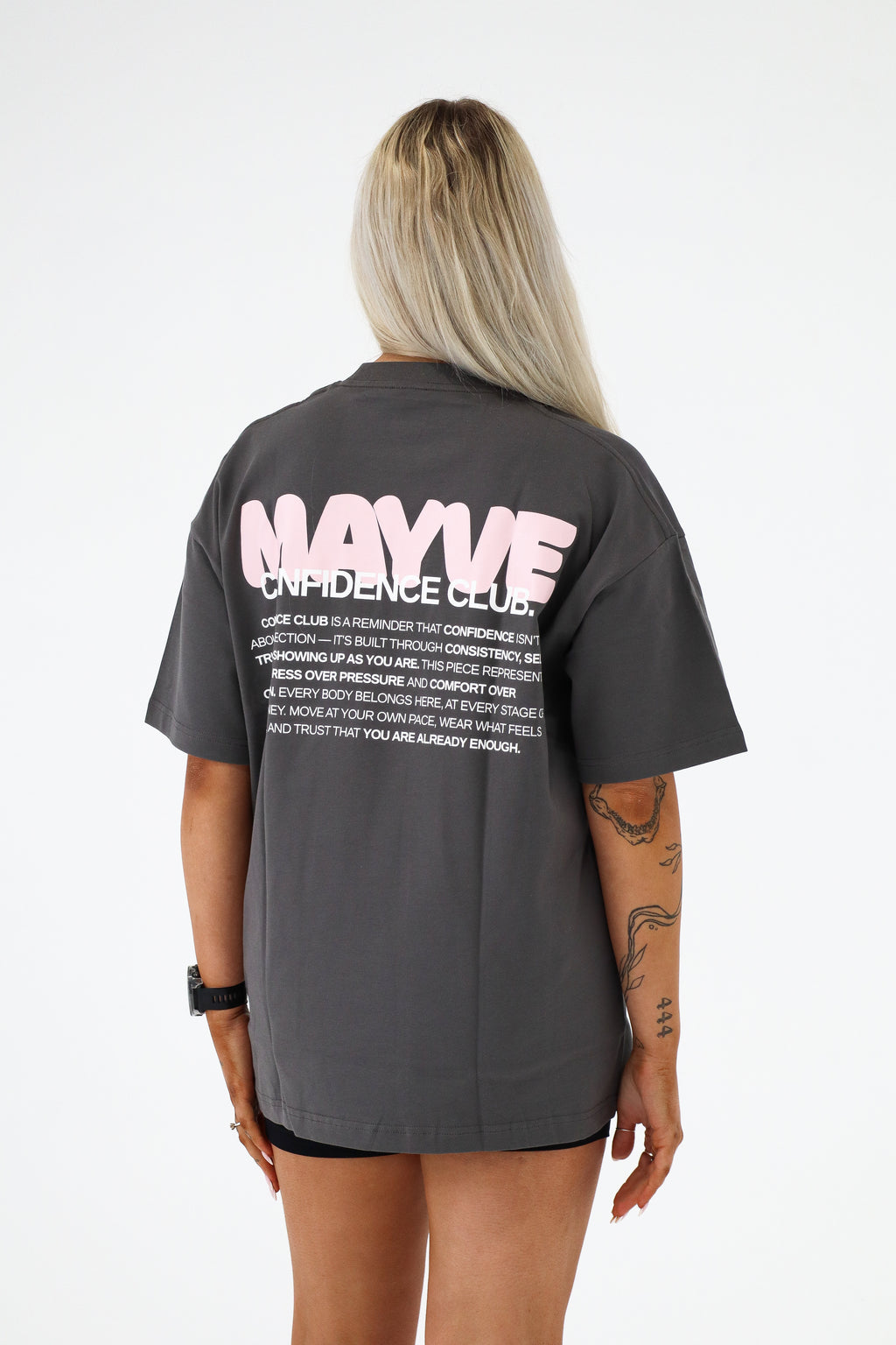 CONFIDENCE CLUB TEE - GREY & PINK