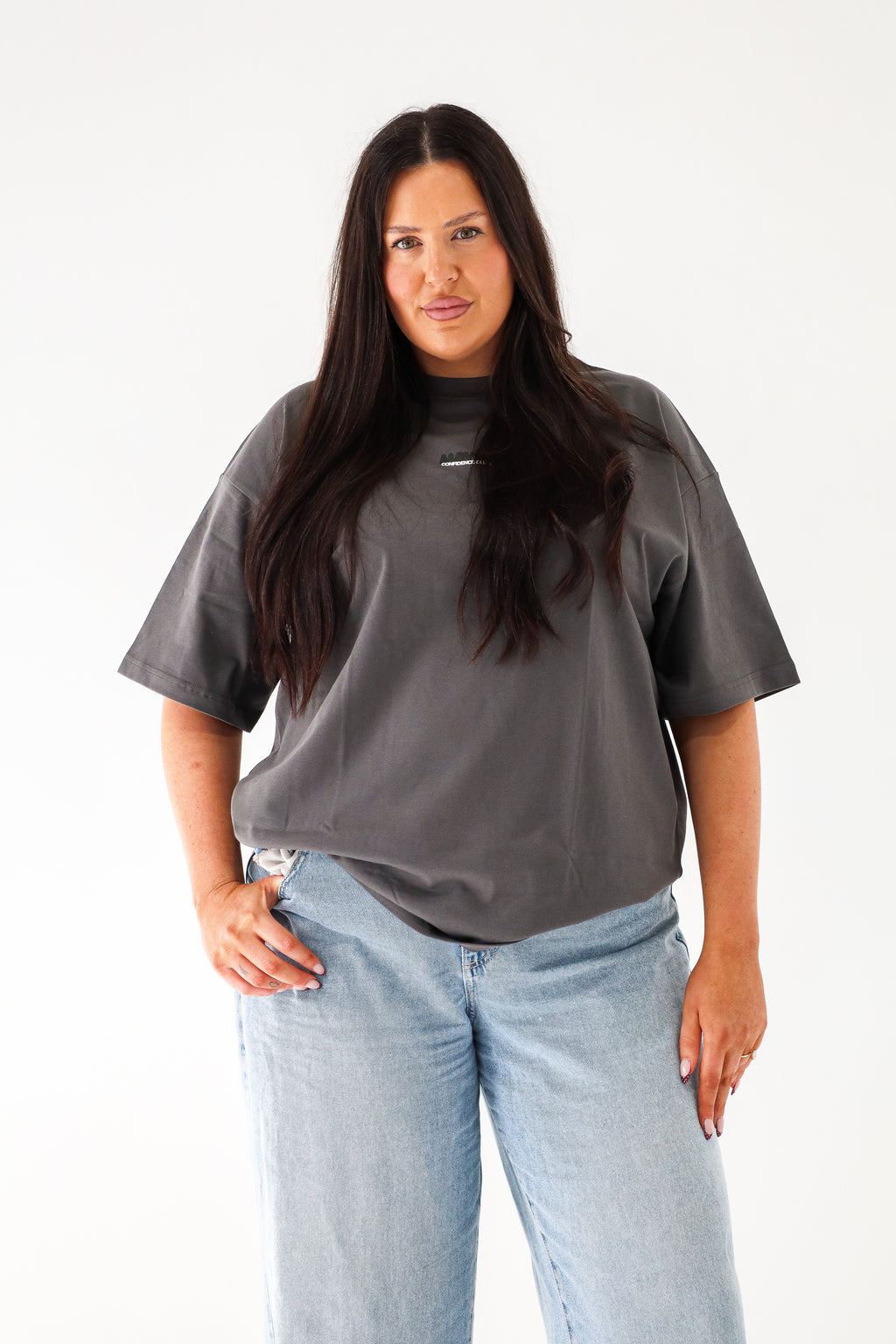 CONFIDENCE CLUB TEE - GREY & BLACK