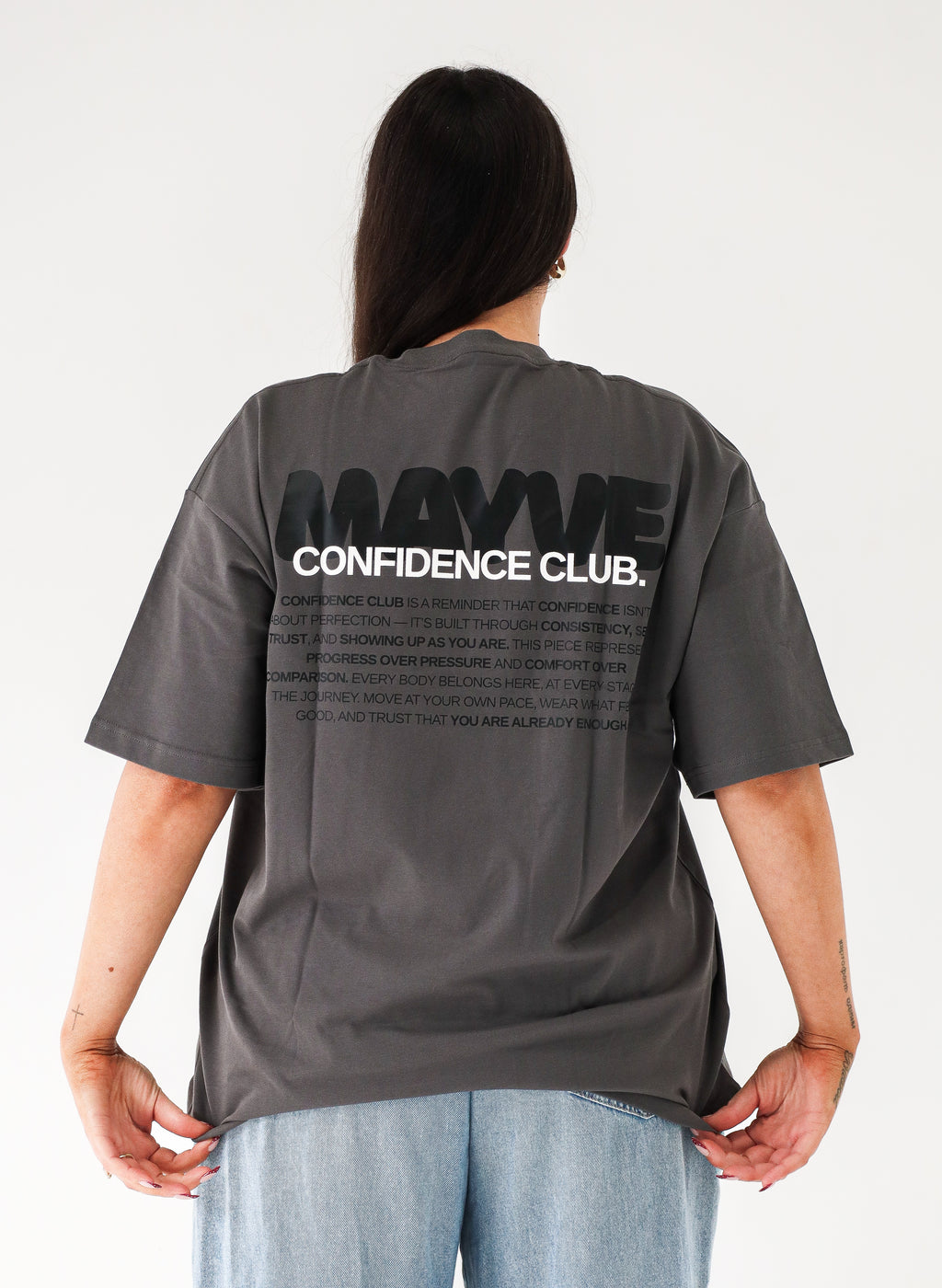 CONFIDENCE CLUB TEE - GREY & BLACK