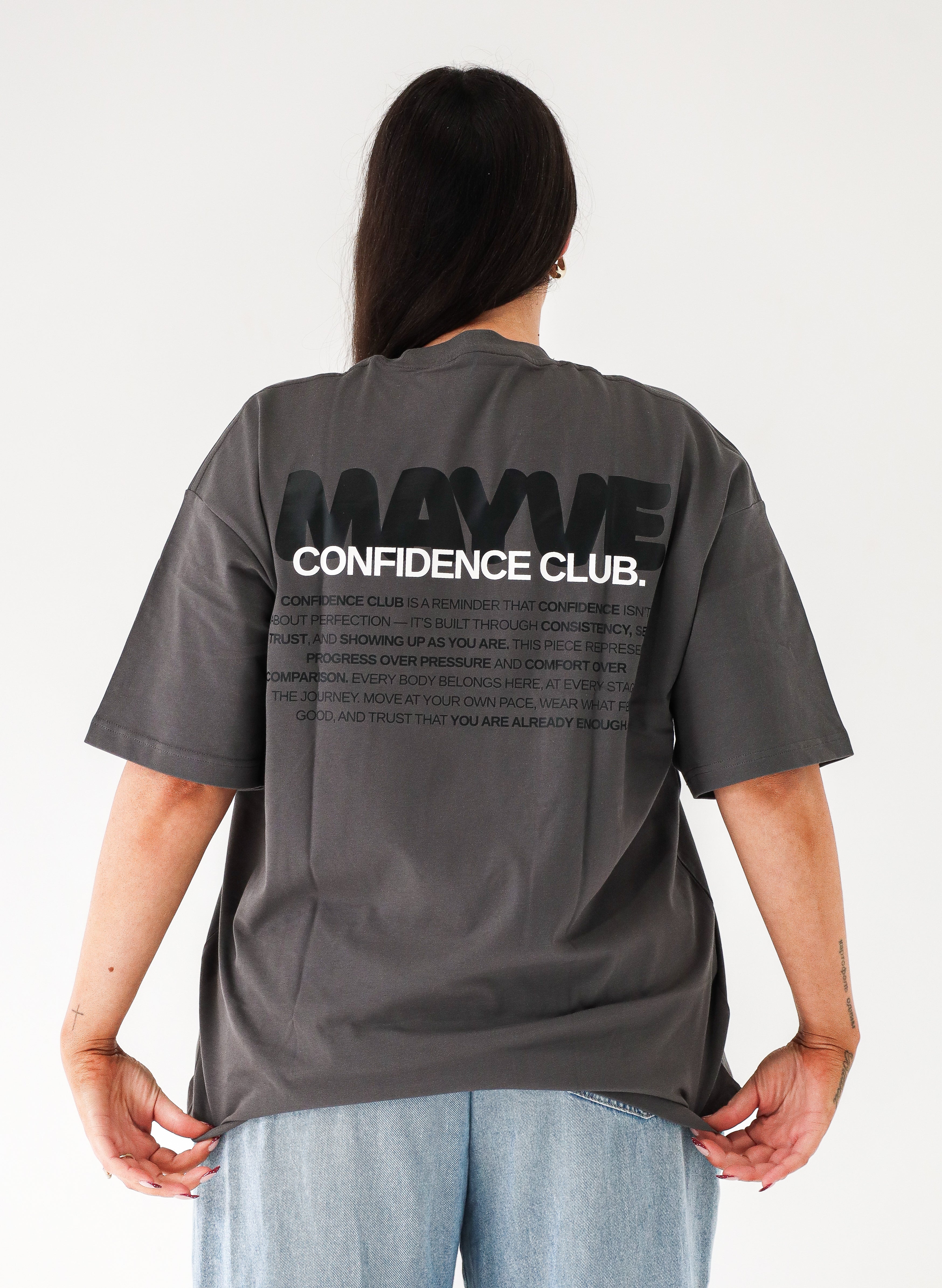 CONFIDENCE CLUB TEE - GREY & BLACK