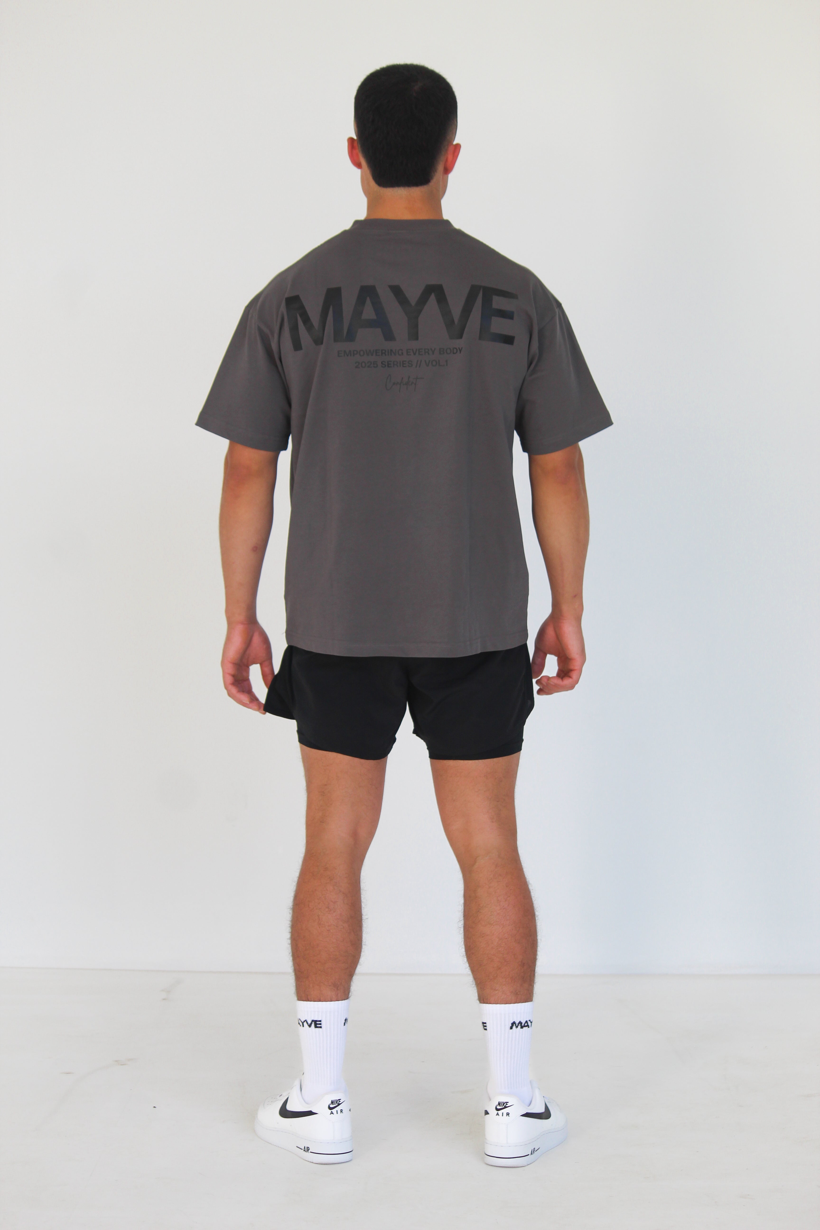 CONFIDENT TEE - GREY & BLACK