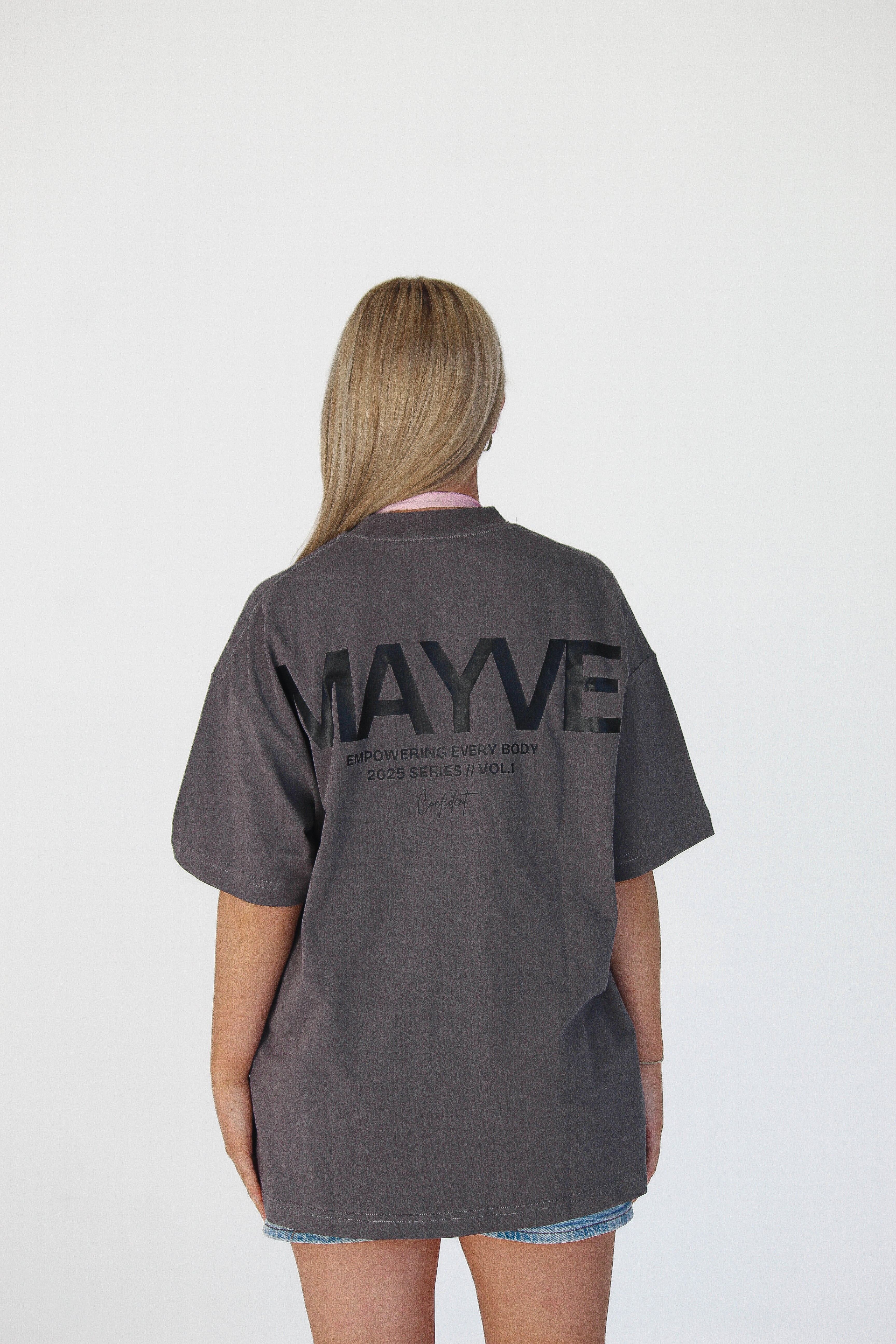 CONFIDENT TEE - GREY & BLACK