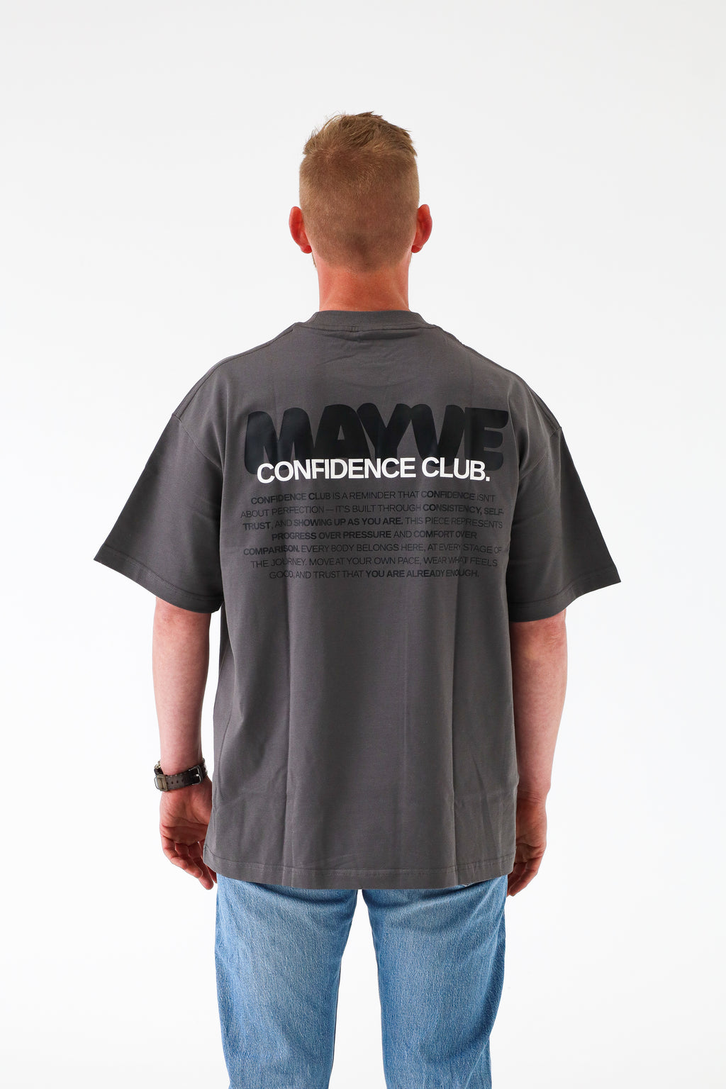 CONFIDENCE CLUB TEE - GREY & BLACK