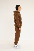 ESSENTIAL TRACKSUIT PANTS - CHOCOLATE BROWN