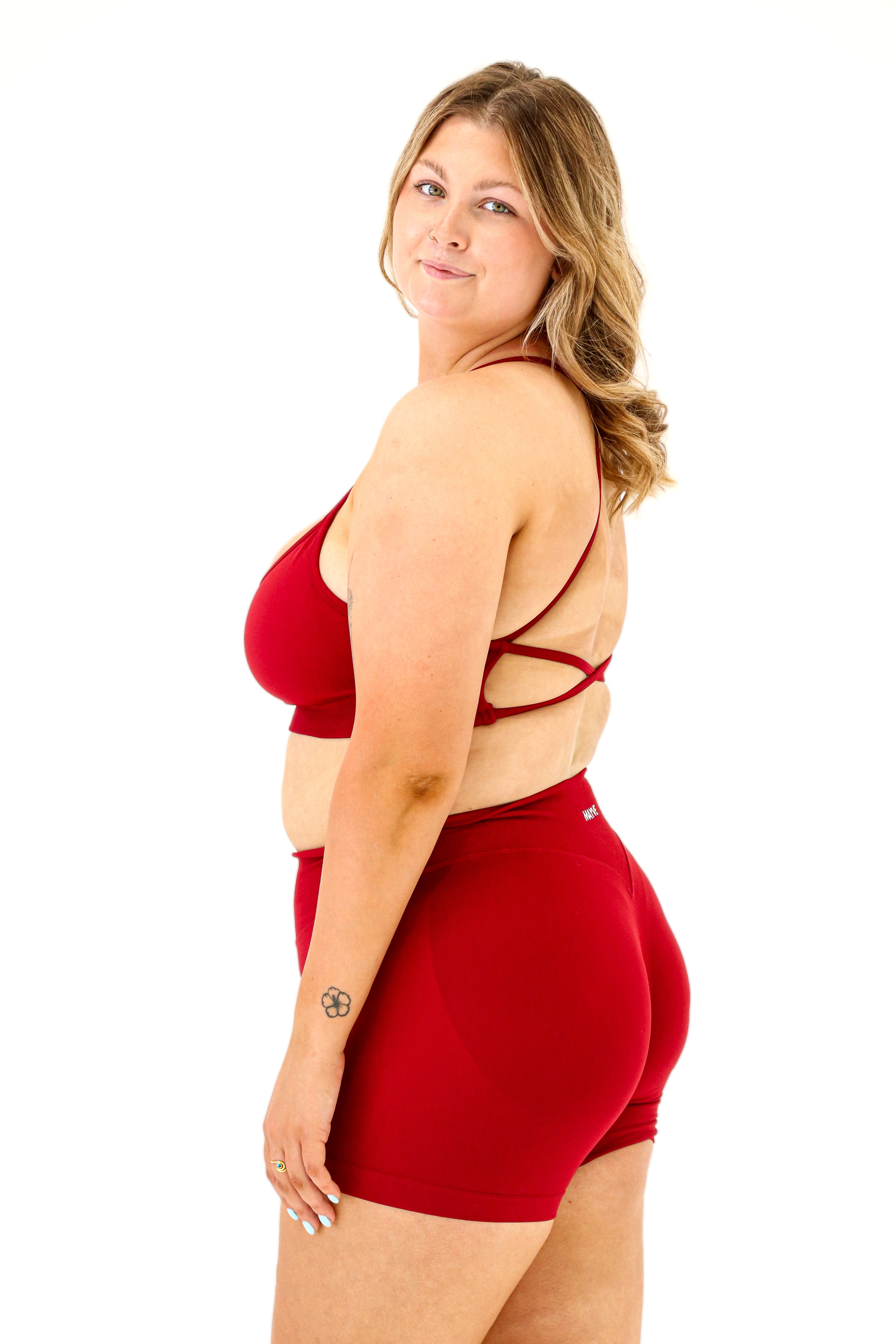 ZAHRA CROP - CHERRY RED