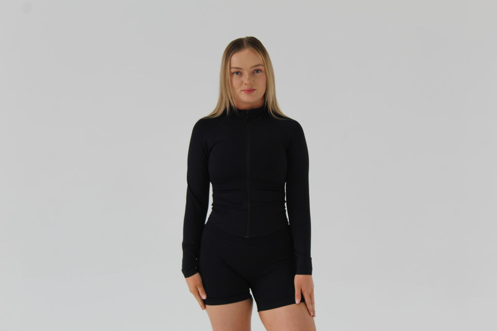 SCULPT ZIP JACKET - ONYX